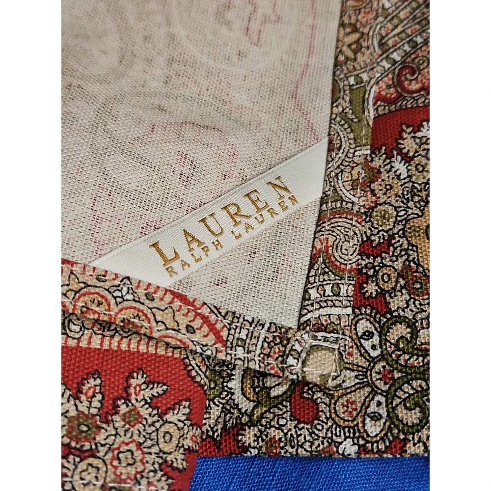 Ralph Lauren Napkins 12 Pc Set Cotton Paisley DALMENCY HALL 20x20 NEW